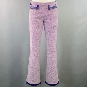 D&G by DOLCE & GABBANA Size 26 Purple White Wool Blend Woven Flared Dress Pants